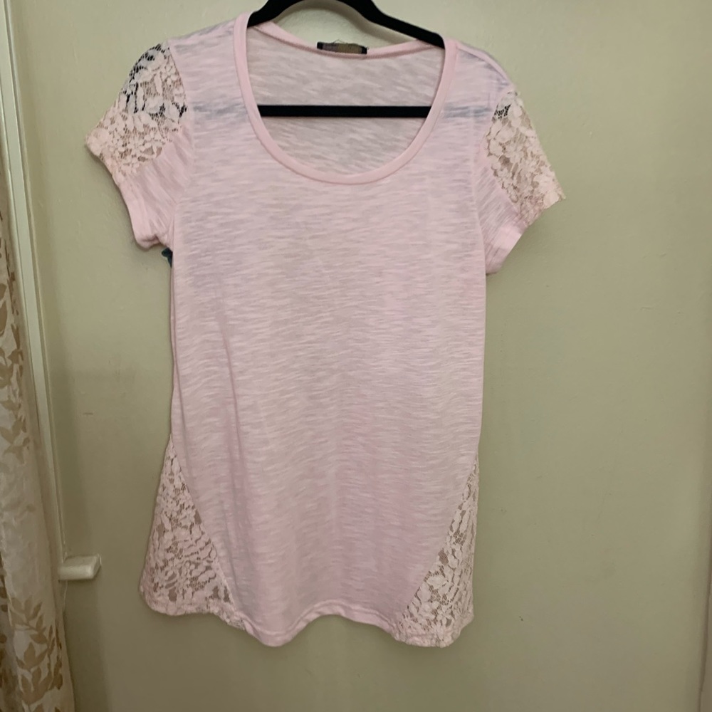 Pink lace top